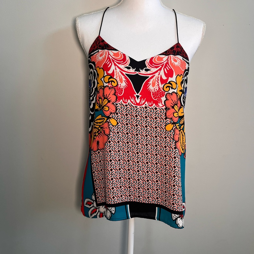 Vibrant Boho‎ Floral Camisole with Spaghetti Straps